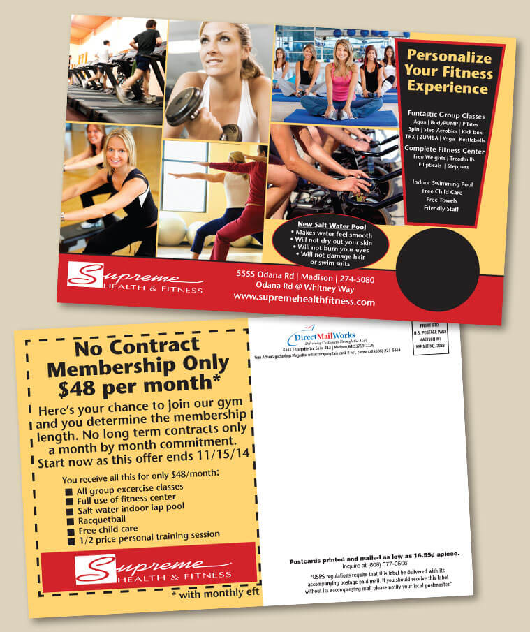 fitness service print example